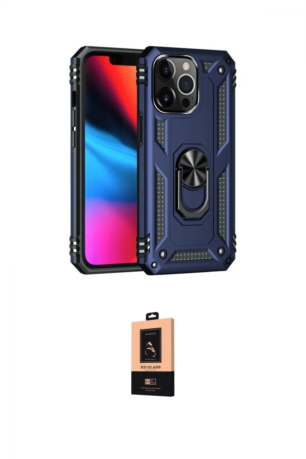ieg™ iPhone 13 Pro Max Kılıf Ahenk Klasik Koleksiyonu - Şeffaf Maxco Cam Ekran Koruyucu