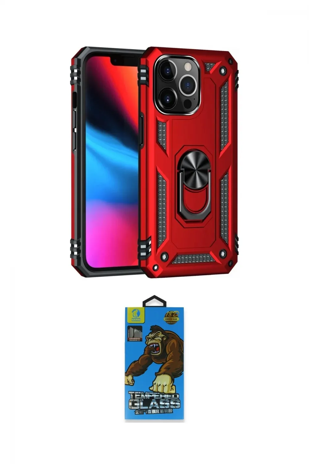 ieg™ iPhone 13 Pro Max Kılıf Ahenk Klasik Koleksiyonu - Siyah 18D Cam Ekran Koruyucu