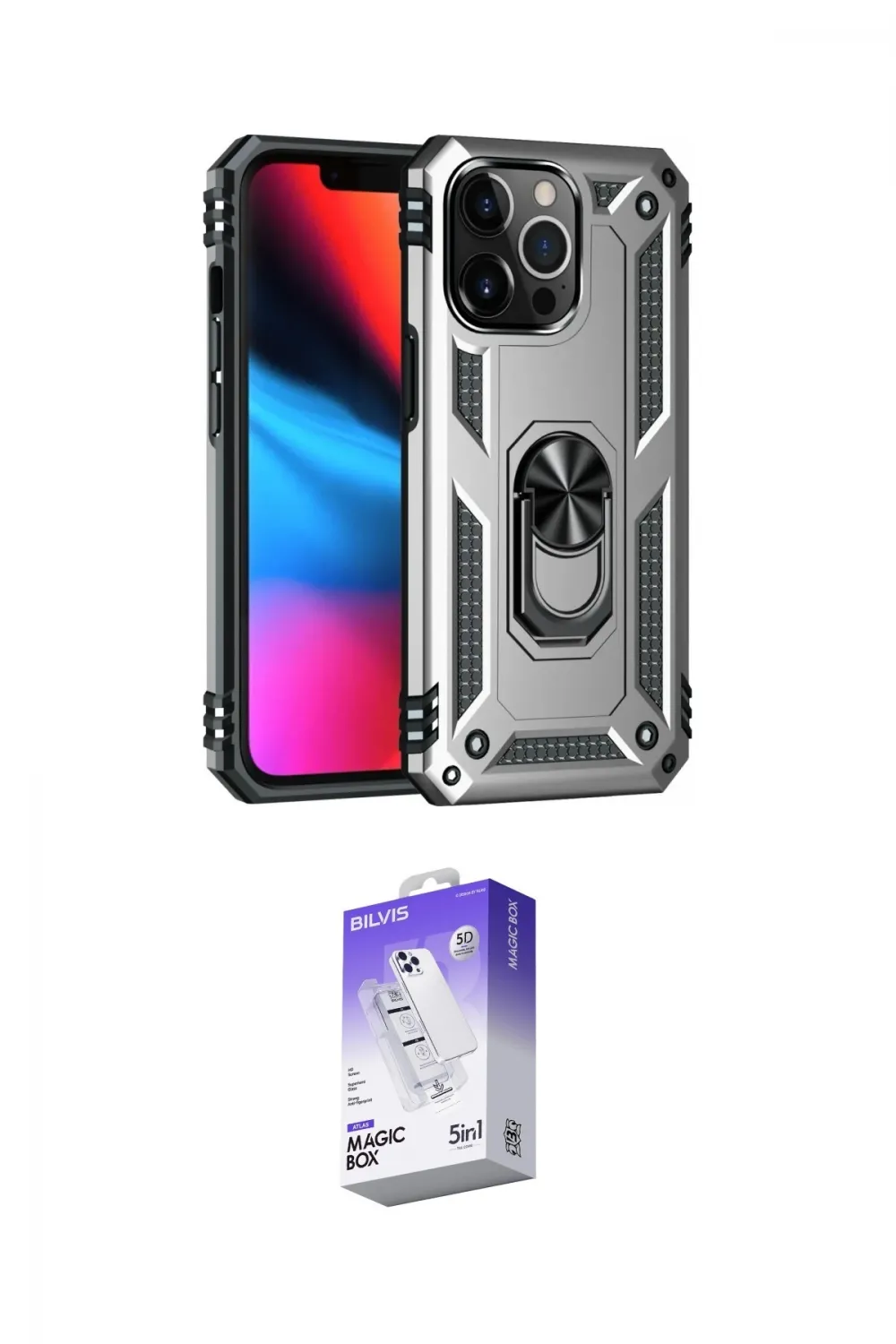 ieg™ iPhone 13 Pro Max Kılıf Ahenk Klasik Koleksiyonu - Siyah Bilvis 5in1 3D Magic Cam Ekran Koruyucu