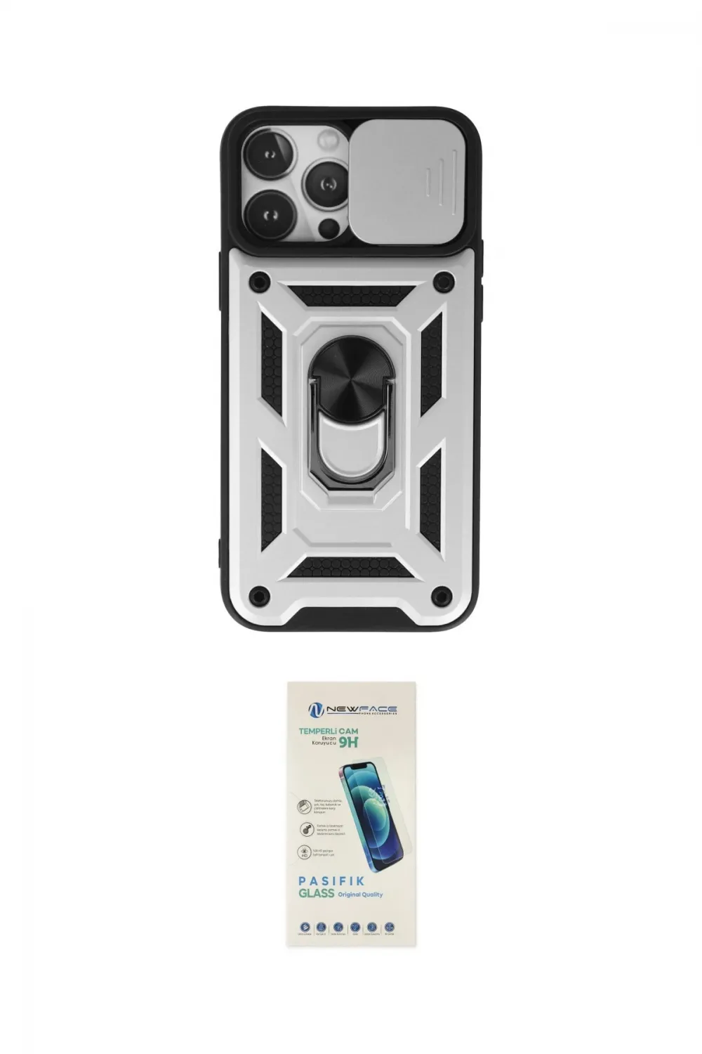 ieg™ iPhone 13 Pro Max Kılıf Ahenk Klasik - Şeffaf Pasifik Cam Ekran Koruyucu