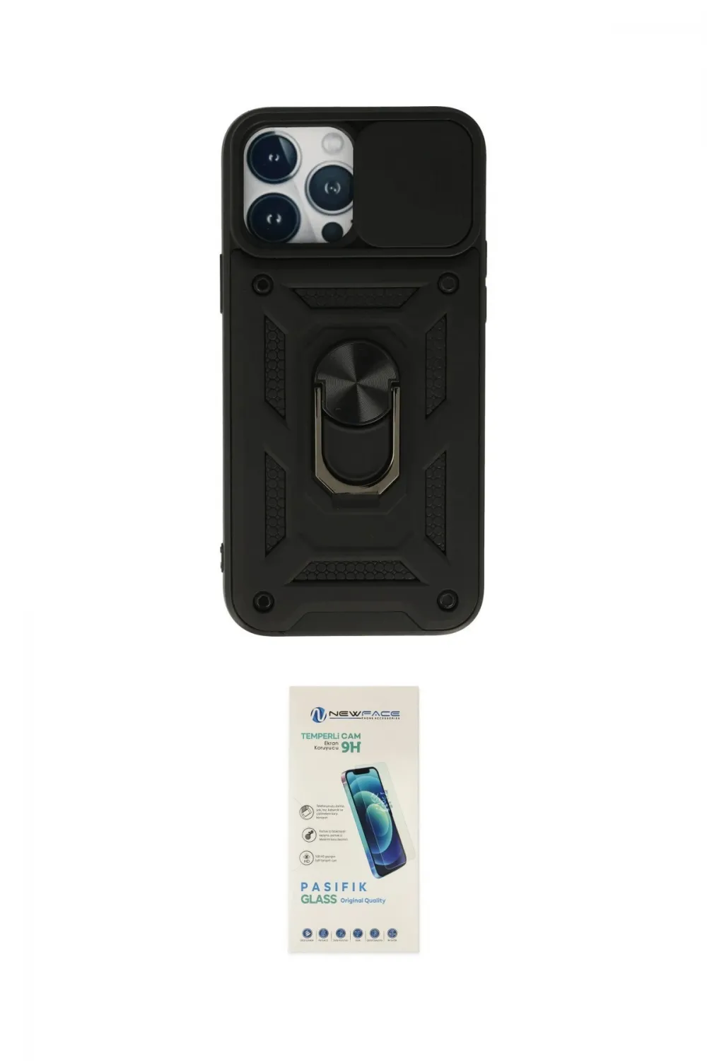 ieg™ iPhone 13 Pro Max Kılıf Ahenk Klasik - Şeffaf Pasifik Cam Ekran Koruyucu
