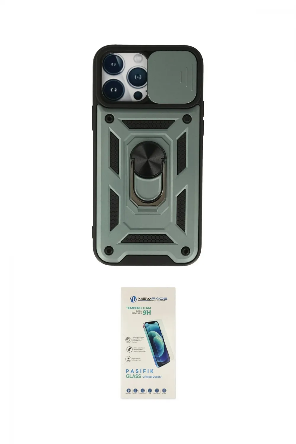 ieg™ iPhone 13 Pro Max Kılıf Ahenk Klasik - Şeffaf Pasifik Cam Ekran Koruyucu
