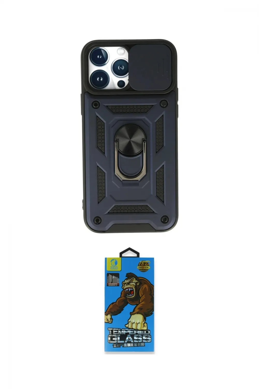 ieg™ iPhone 13 Pro Max Kılıf Ahenk Klasik - Siyah 18D Cam Ekran Koruyucu