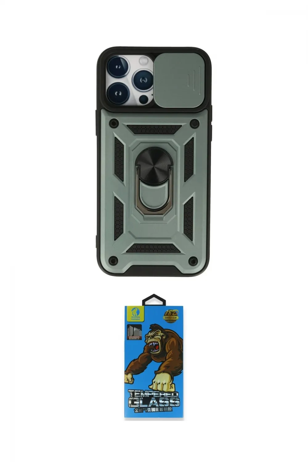 ieg™ iPhone 13 Pro Max Kılıf Ahenk Klasik - Siyah 18D Cam Ekran Koruyucu