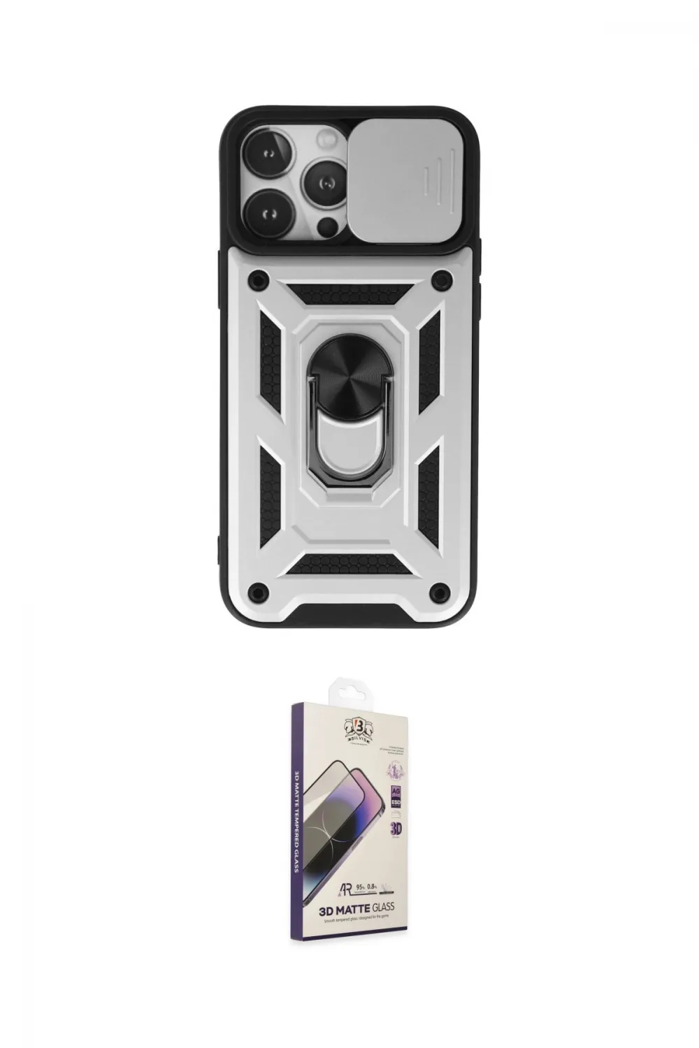 ieg™ iPhone 13 Pro Max Kılıf Ahenk Klasik - Siyah Bilvis 3D Mat Cam Ekran Koruyucu