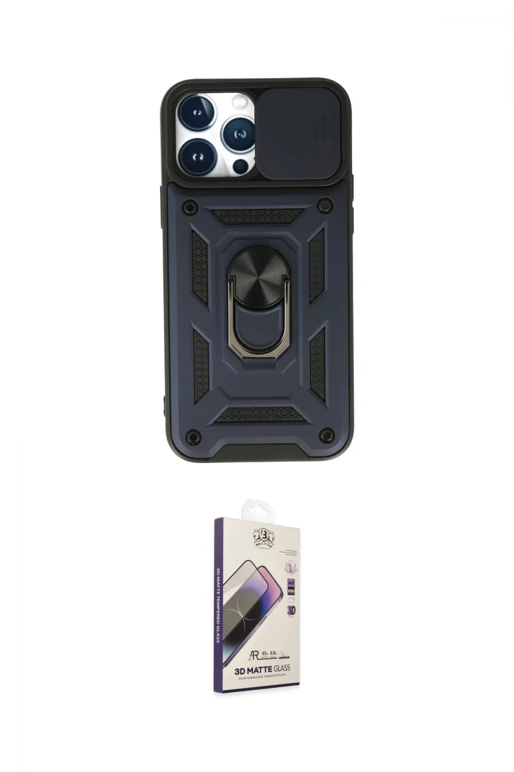 ieg™ iPhone 13 Pro Max Kılıf Ahenk Klasik - Siyah Bilvis 3D Mat Cam Ekran Koruyucu