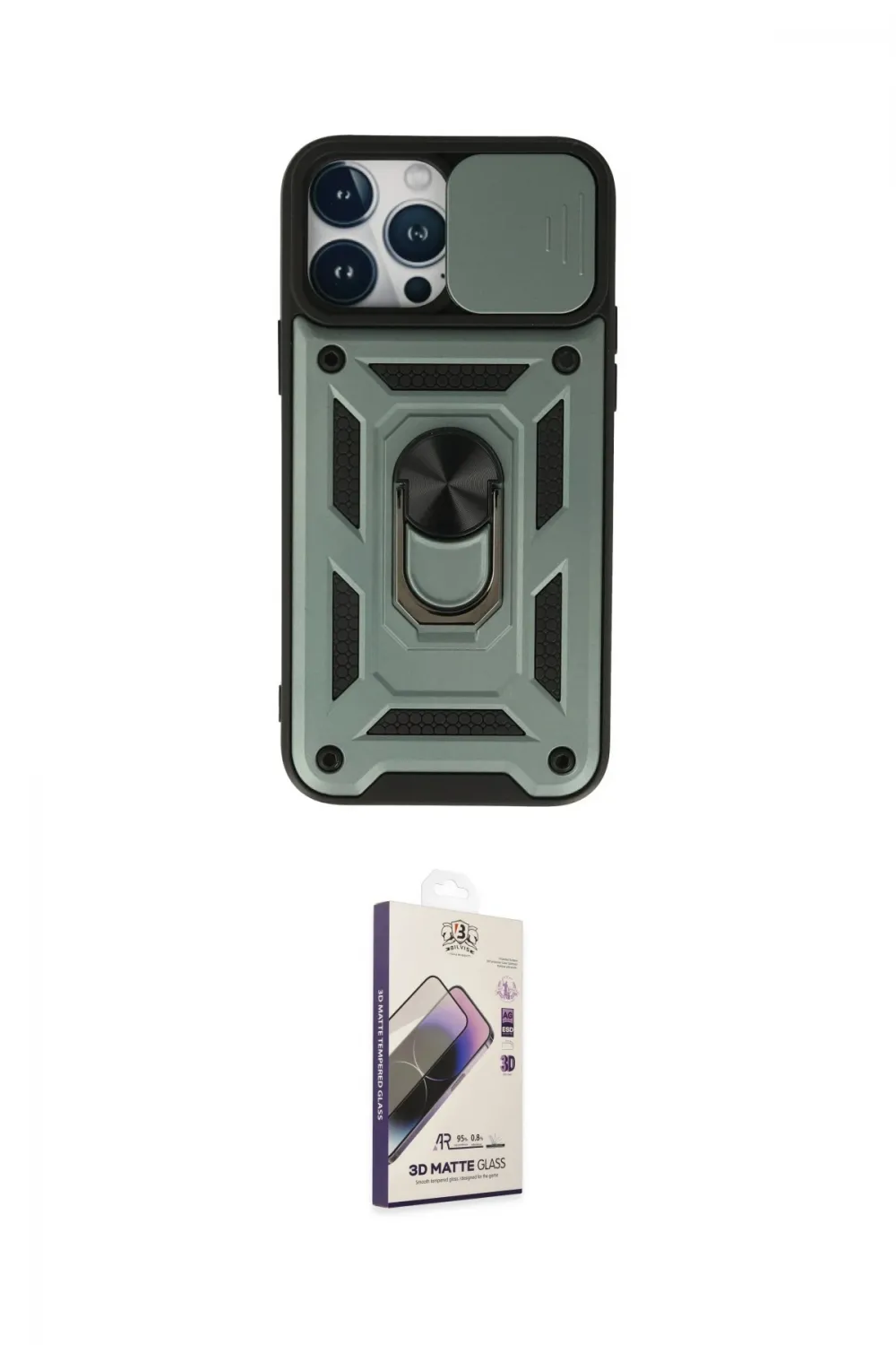 ieg™ iPhone 13 Pro Max Kılıf Ahenk Klasik - Siyah Bilvis 3D Mat Cam Ekran Koruyucu