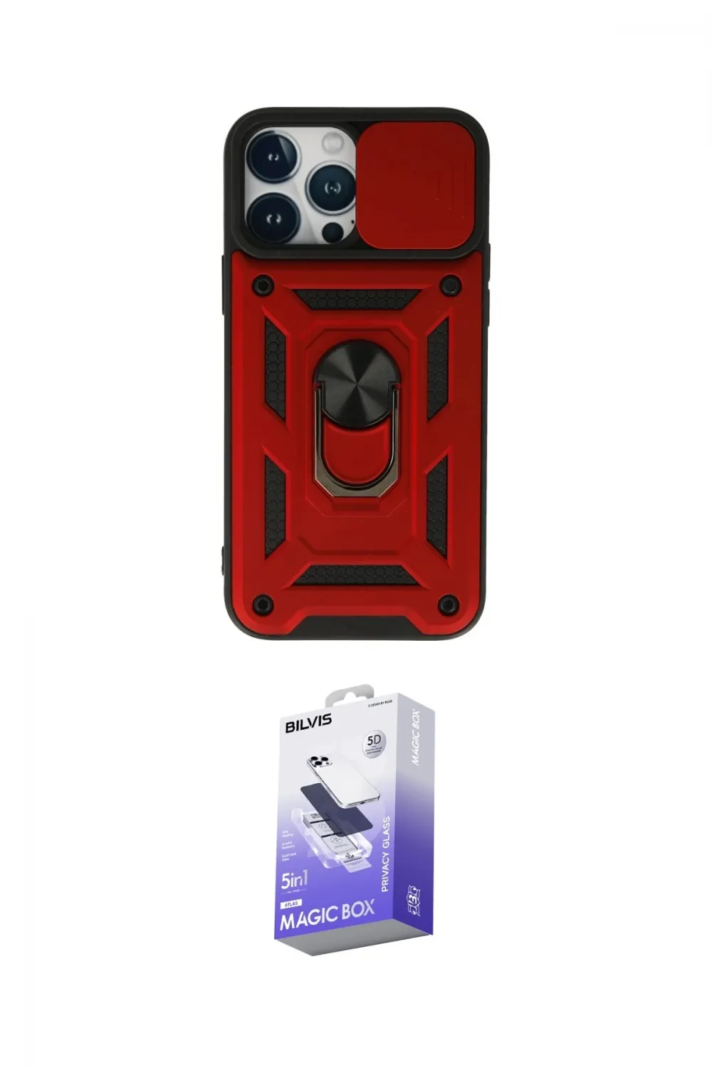 ieg™ iPhone 13 Pro Max Kılıf Ahenk Klasik - Siyah Bilvis 5in1 5D Magic Hayalet Cam Ekran Koruyucu