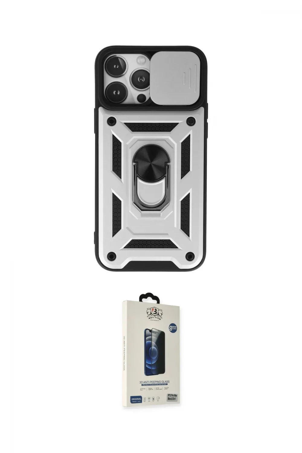 ieg™ iPhone 13 Pro Max Kılıf Ahenk Klasik - Siyah Bilvis Hayalet Cam Ekran Koruyucu
