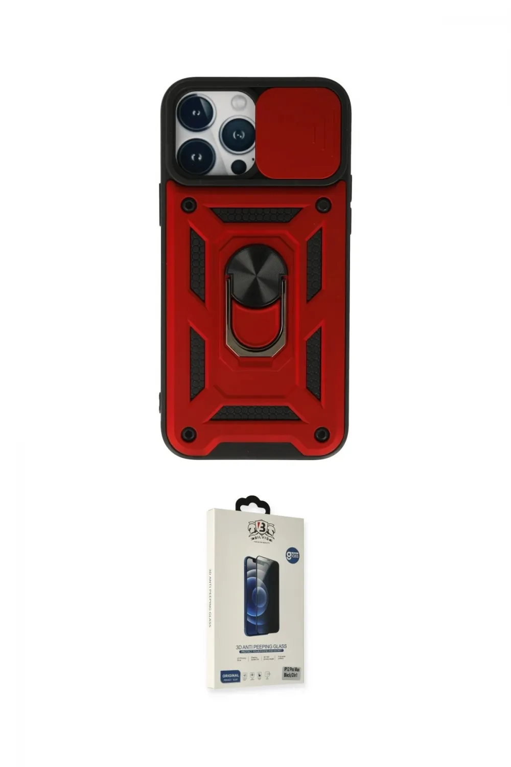 ieg™ iPhone 13 Pro Max Kılıf Ahenk Klasik - Siyah Bilvis Hayalet Cam Ekran Koruyucu