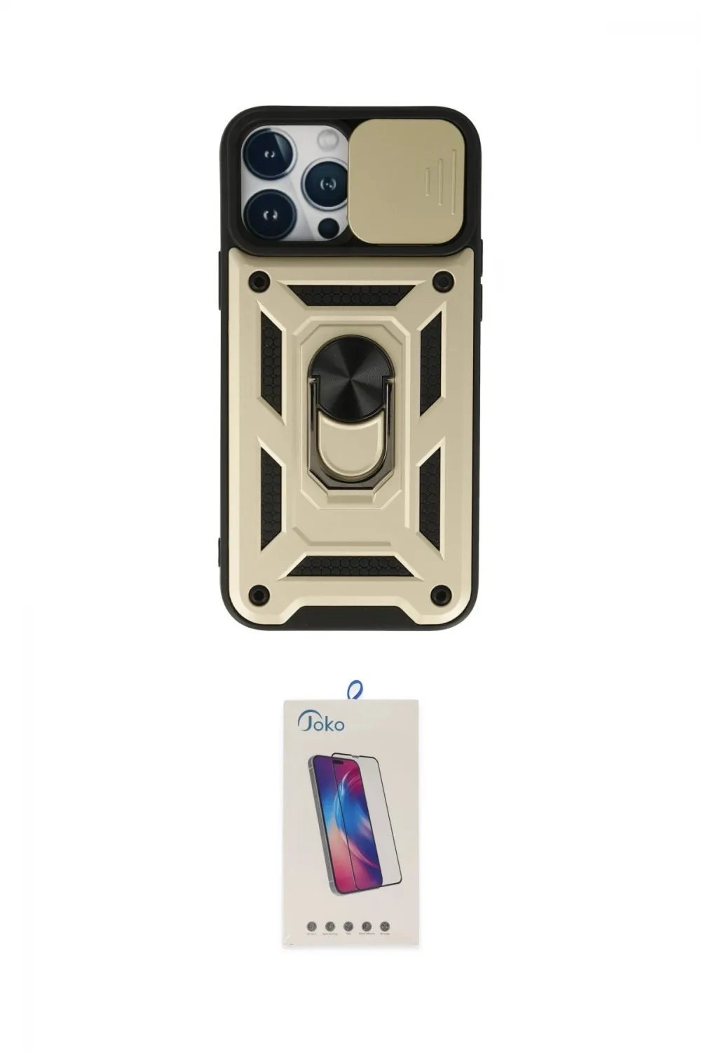 ieg™ iPhone 13 Pro Max Kılıf Ahenk Klasik - Siyah Joko 5D Cam