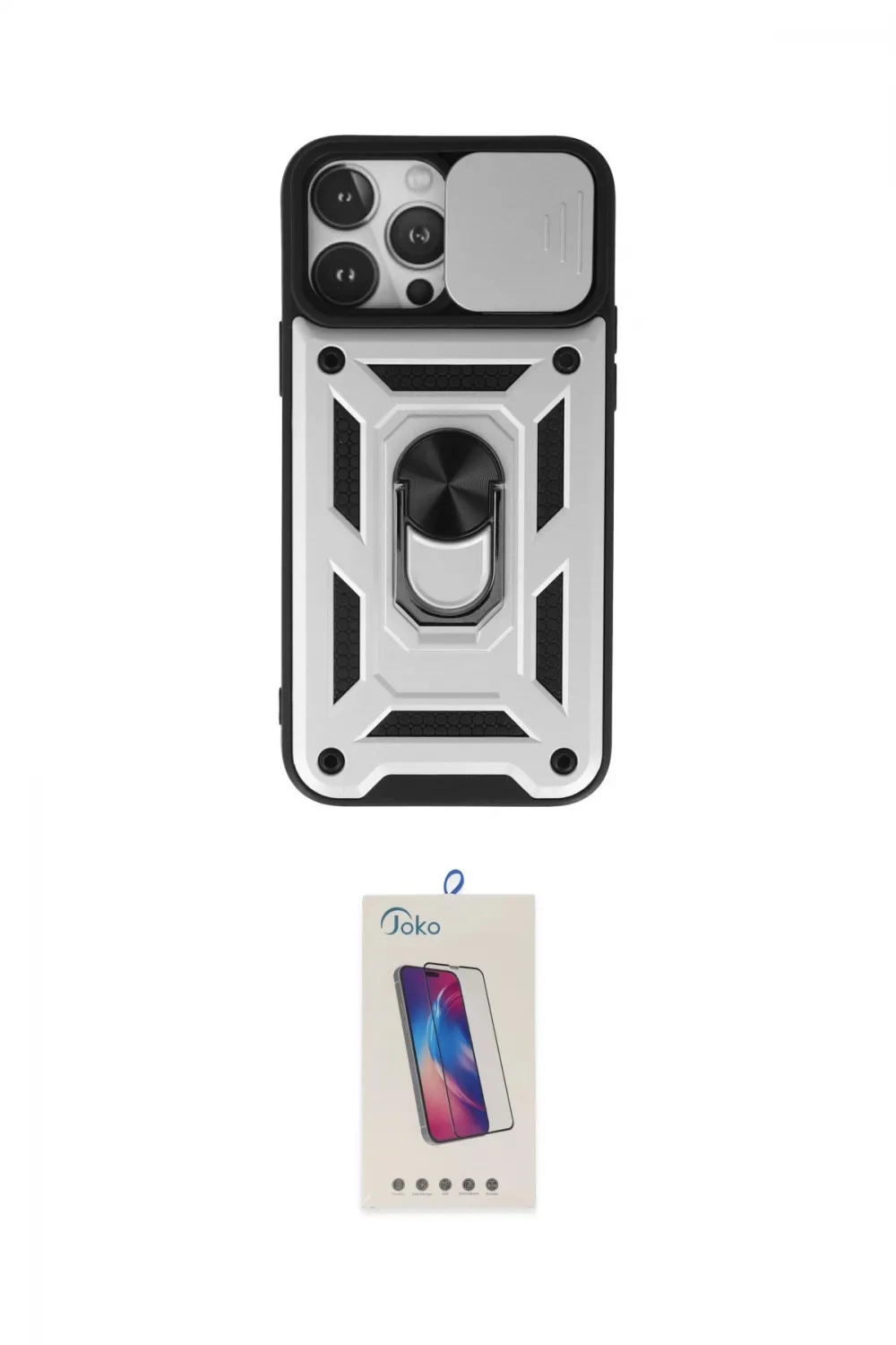 ieg™ iPhone 13 Pro Max Kılıf Ahenk Klasik - Siyah Joko 5D Cam
