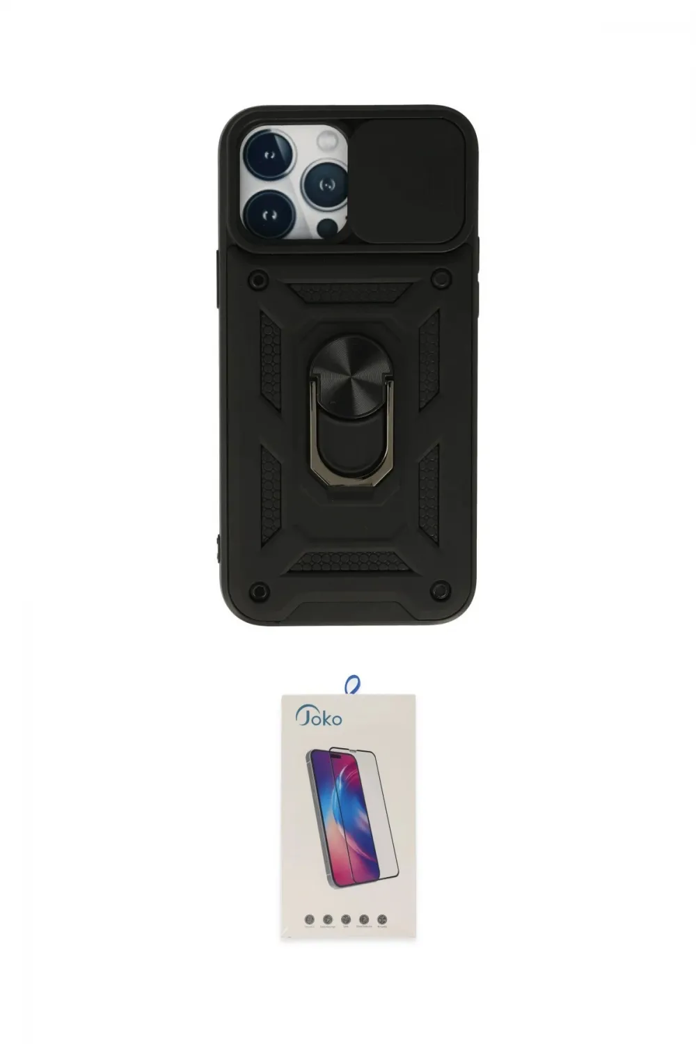 ieg™ iPhone 13 Pro Max Kılıf Ahenk Klasik - Siyah Joko 5D Cam