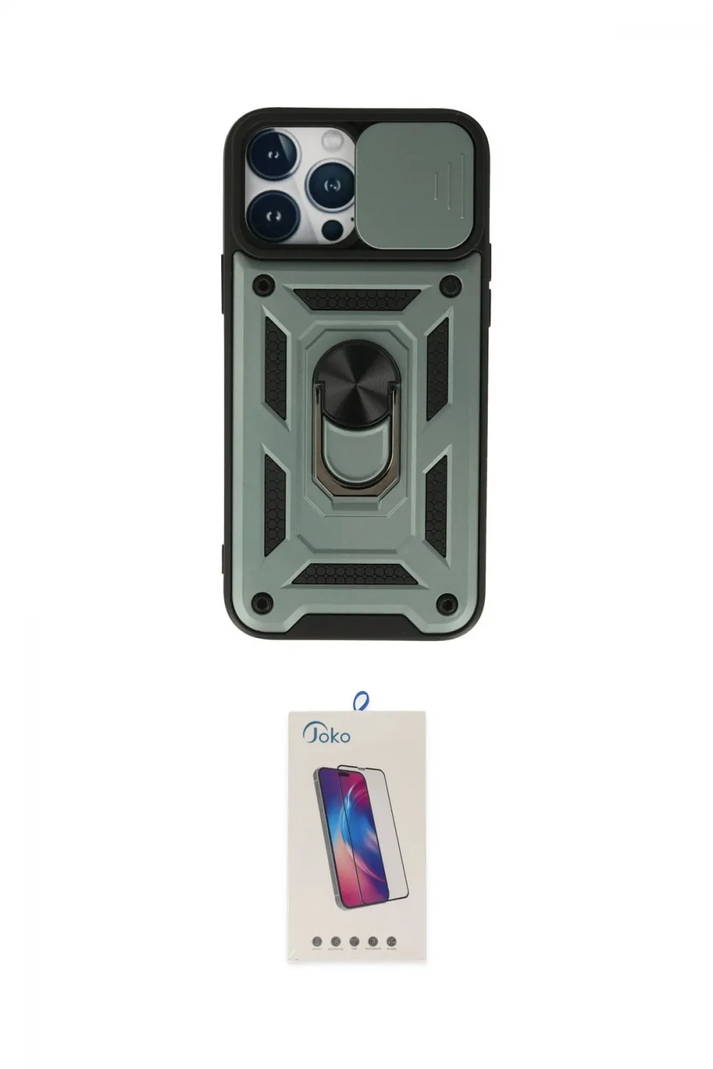 ieg™ iPhone 13 Pro Max Kılıf Ahenk Klasik - Siyah Joko 5D Cam