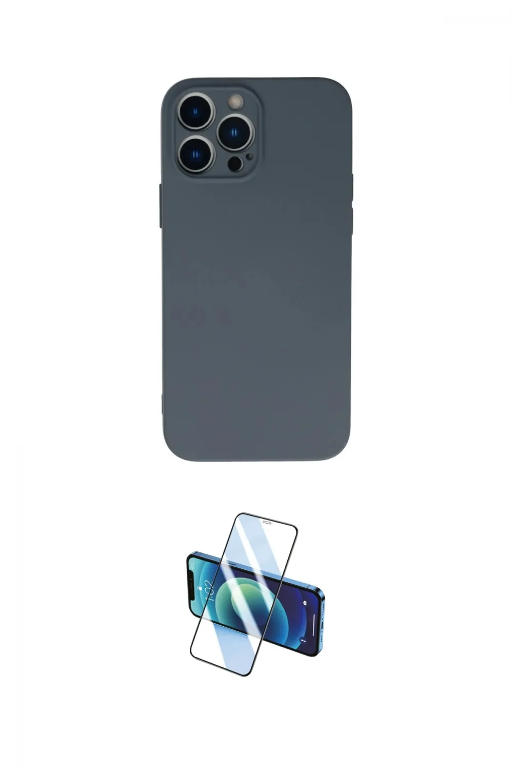 ieg™ iPhone 13 Pro Max Kılıf Ahenk Serisi - Siyah 3D Antistatik Cam Ekran Koruyucu