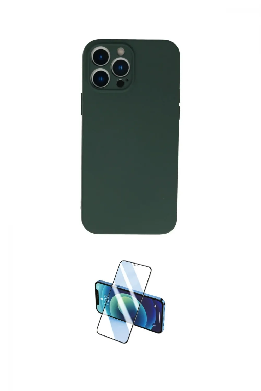 ieg™ iPhone 13 Pro Max Kılıf Ahenk Serisi - Siyah 3D Antistatik Cam Ekran Koruyucu