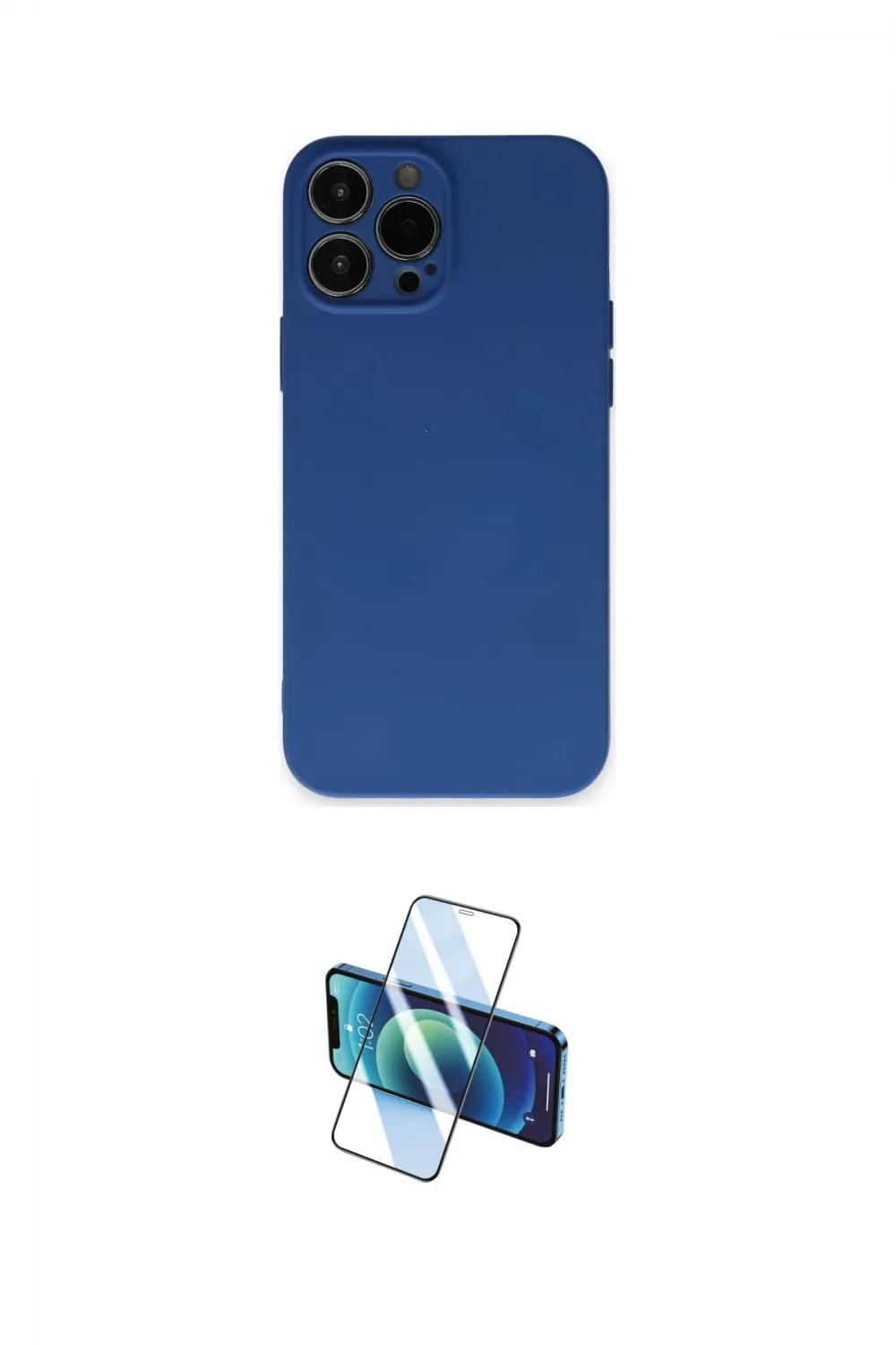 ieg™ iPhone 13 Pro Max Kılıf Ahenk Serisi - Siyah 3D Antistatik Cam Ekran Koruyucu