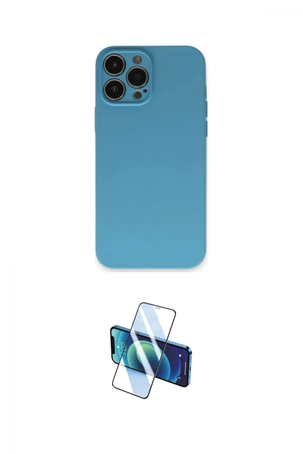 ieg™ iPhone 13 Pro Max Kılıf Ahenk Serisi - Siyah 3D Antistatik Cam Ekran Koruyucu