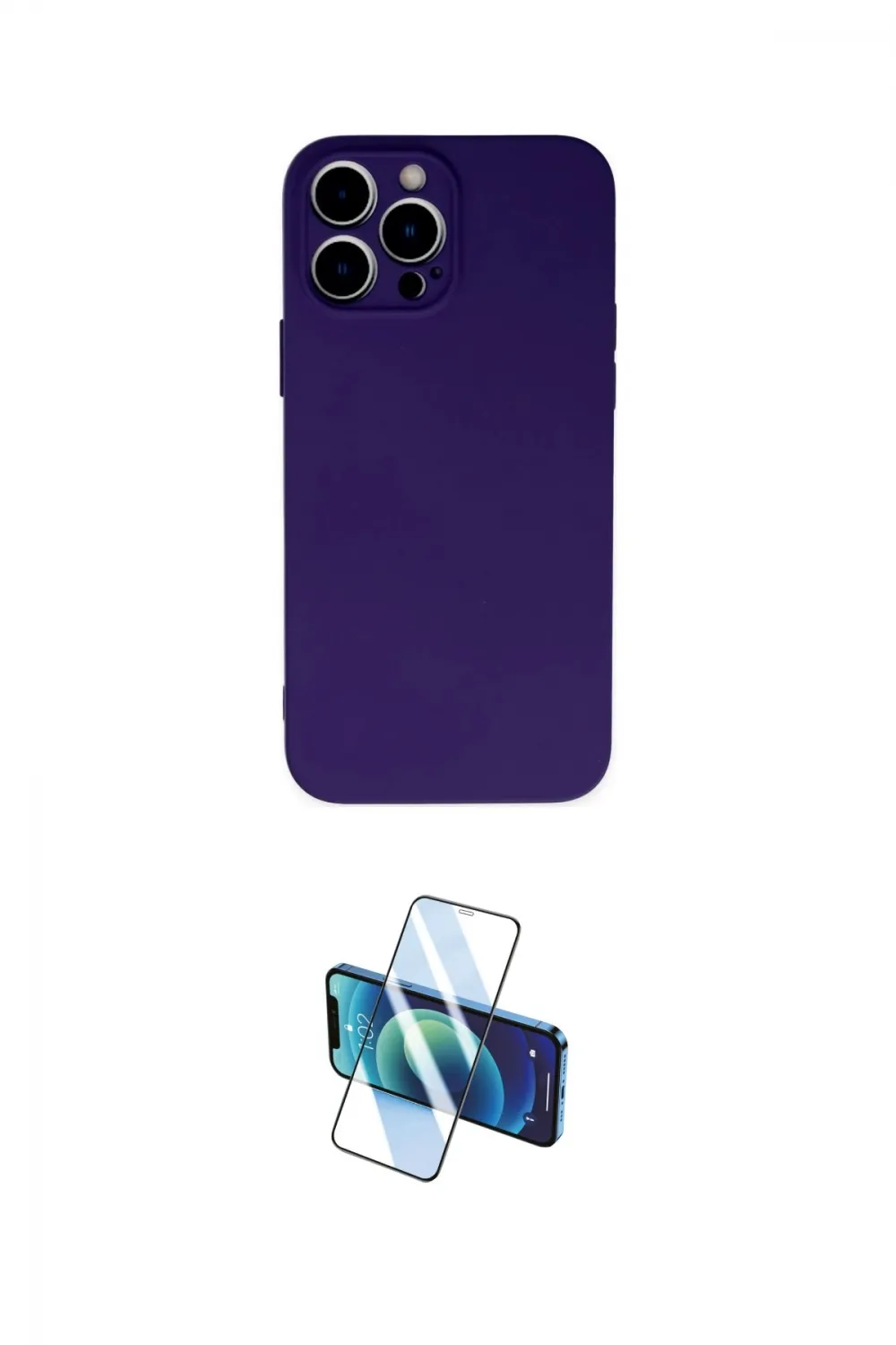 ieg™ iPhone 13 Pro Max Kılıf Ahenk Serisi - Siyah 3D Antistatik Cam Ekran Koruyucu