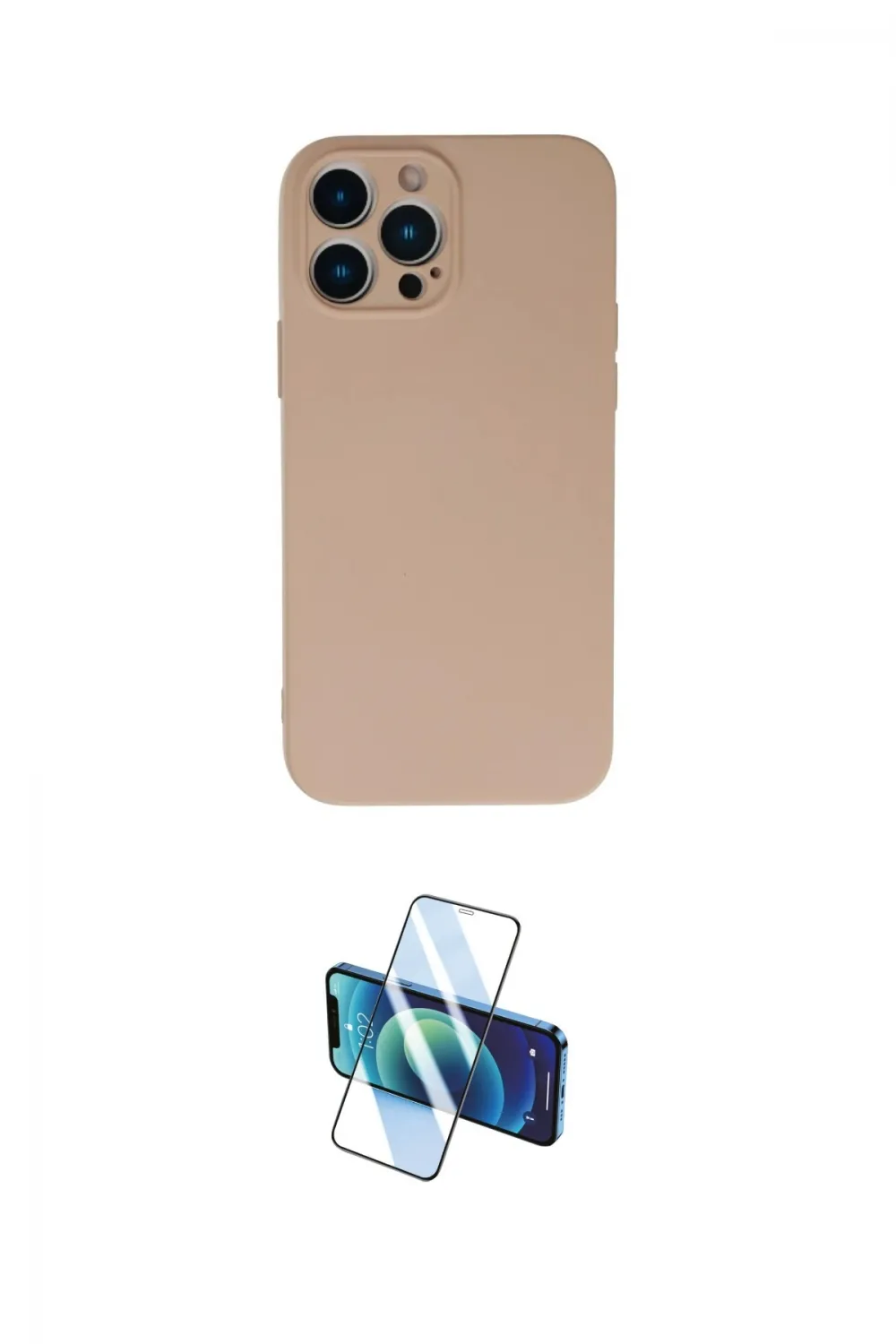 ieg™ iPhone 13 Pro Max Kılıf Ahenk Serisi - Siyah 3D Antistatik Cam Ekran Koruyucu
