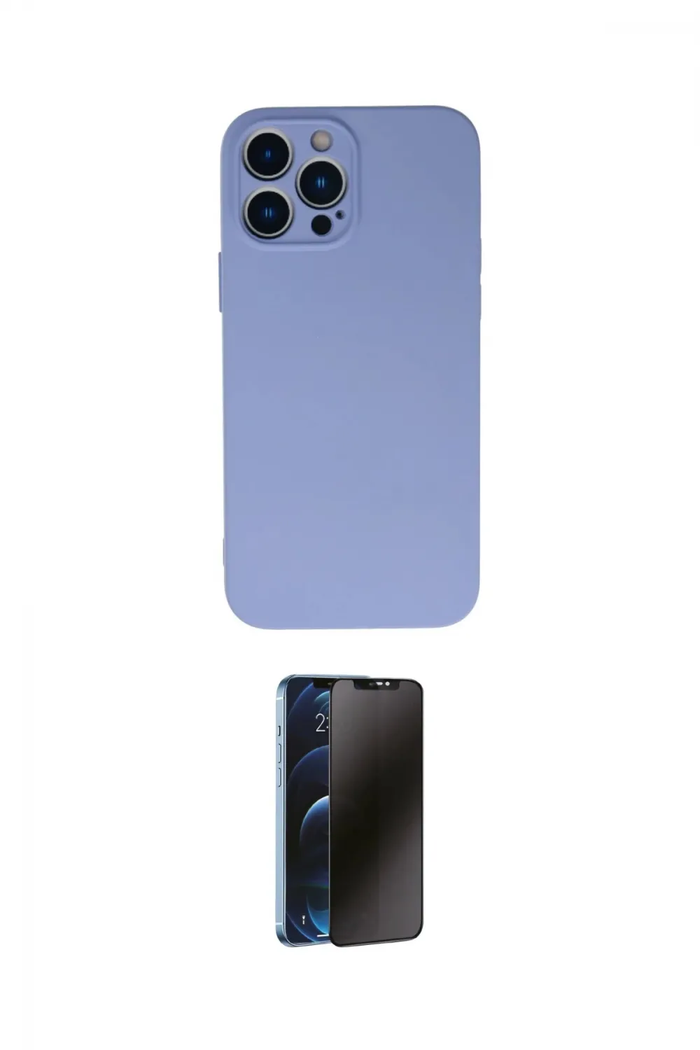 ieg™ iPhone 13 Pro Max Kılıf Ahenk Serisi - Siyah 3D Antistatik Hayalet Cam Ekran Koruyucu