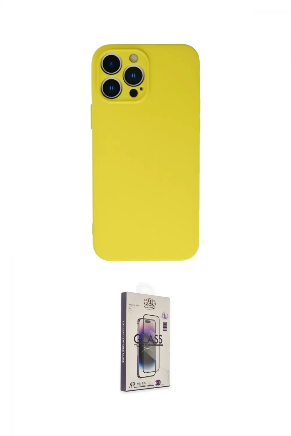 ieg™ iPhone 13 Pro Max Kılıf Ahenk Serisi - Siyah Bilvis 3D Cam Ekran Koruyucu