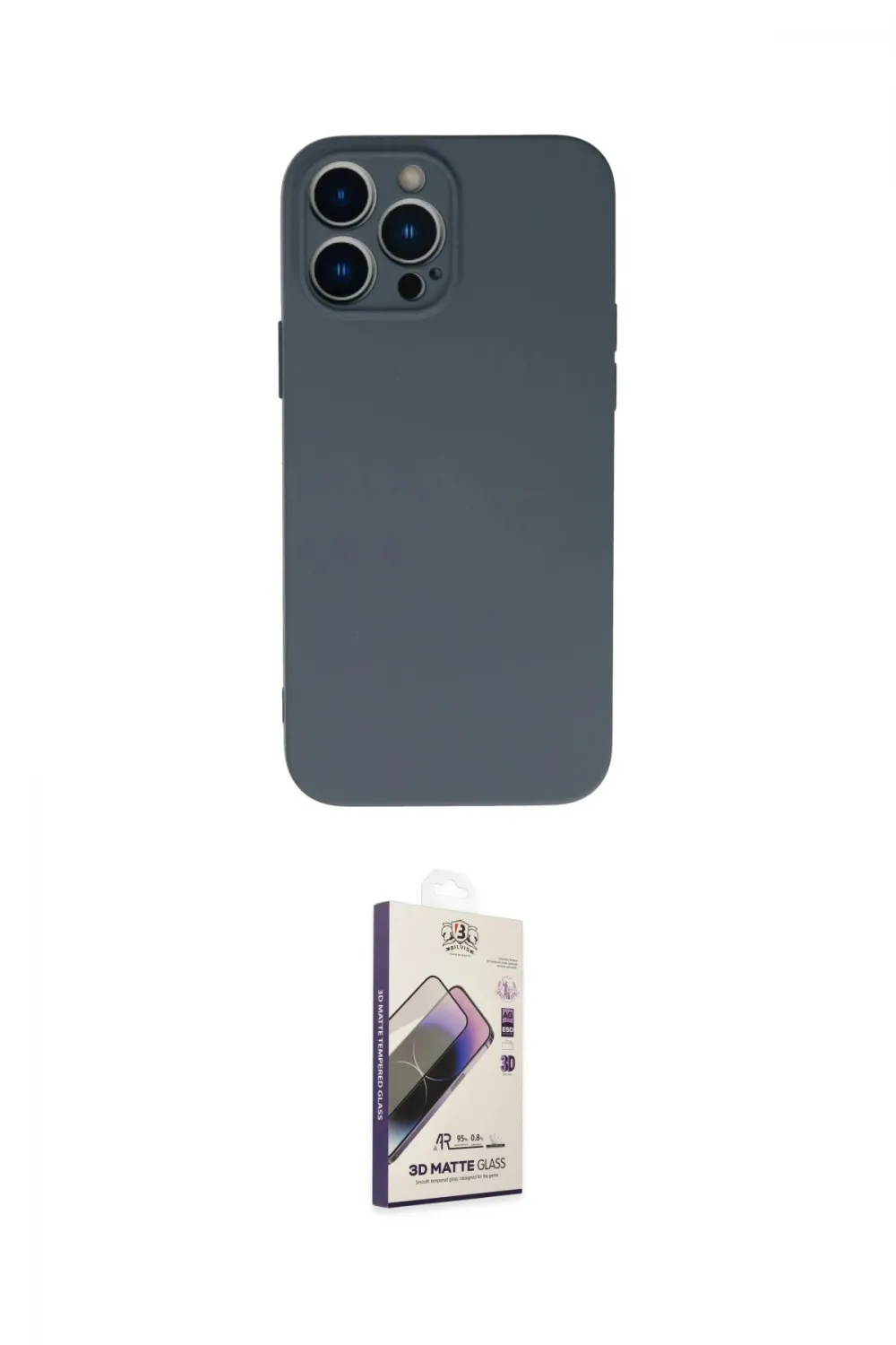ieg™ iPhone 13 Pro Max Kılıf Ahenk Serisi - Siyah Bilvis 3D Mat Cam Ekran Koruyucu