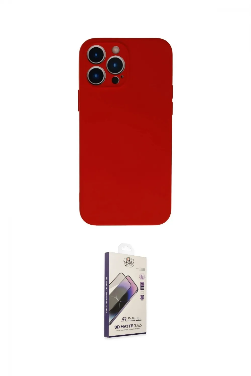 ieg™ iPhone 13 Pro Max Kılıf Ahenk Serisi - Siyah Bilvis 3D Mat Cam Ekran Koruyucu