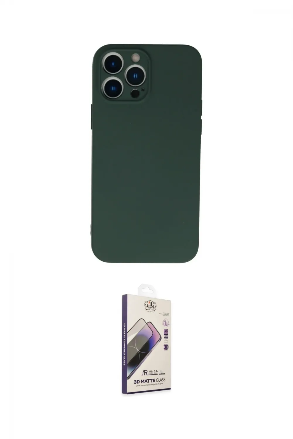 ieg™ iPhone 13 Pro Max Kılıf Ahenk Serisi - Siyah Bilvis 3D Mat Cam Ekran Koruyucu