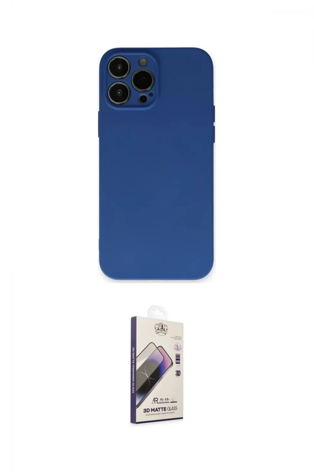 ieg™ iPhone 13 Pro Max Kılıf Ahenk Serisi - Siyah Bilvis 3D Mat Cam Ekran Koruyucu