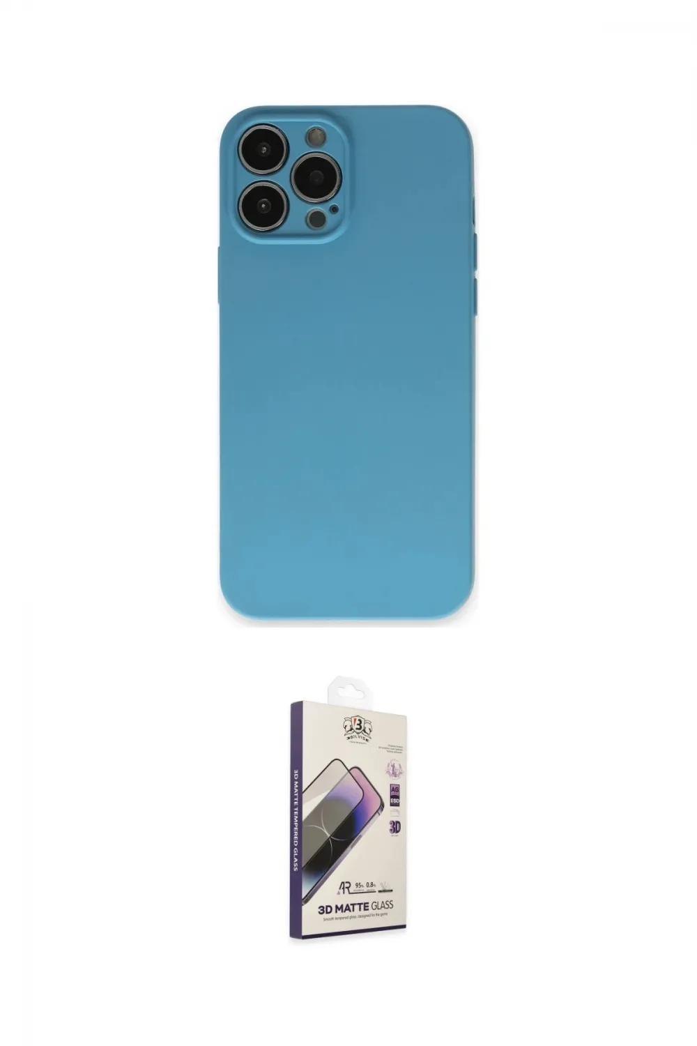 ieg™ iPhone 13 Pro Max Kılıf Ahenk Serisi - Siyah Bilvis 3D Mat Cam Ekran Koruyucu