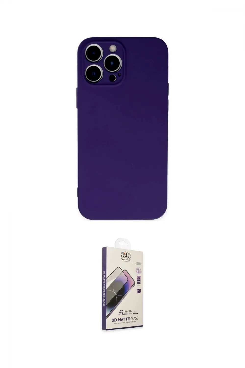 ieg™ iPhone 13 Pro Max Kılıf Ahenk Serisi - Siyah Bilvis 3D Mat Cam Ekran Koruyucu
