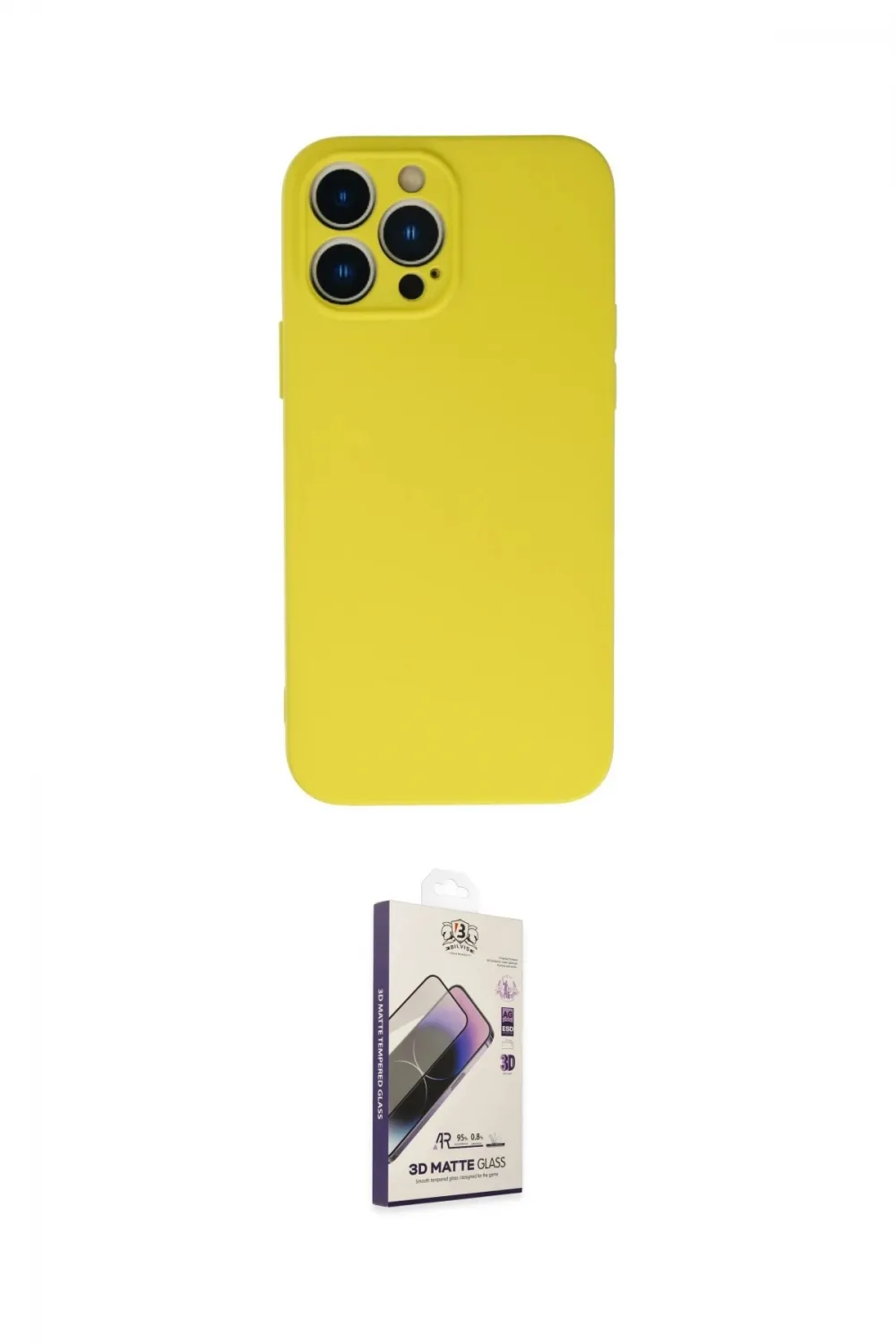 ieg™ iPhone 13 Pro Max Kılıf Ahenk Serisi - Siyah Bilvis 3D Mat Cam Ekran Koruyucu