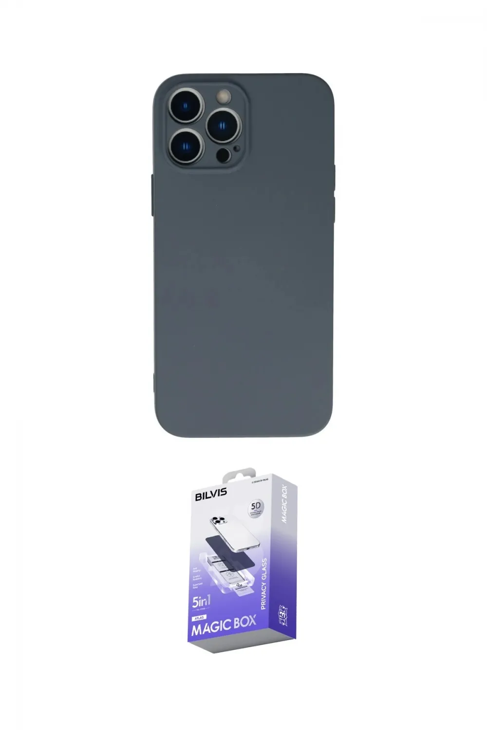 ieg™ iPhone 13 Pro Max Kılıf Ahenk Serisi - Siyah Bilvis 5in1 5D Magic Hayalet Cam Ekran Koruyucu