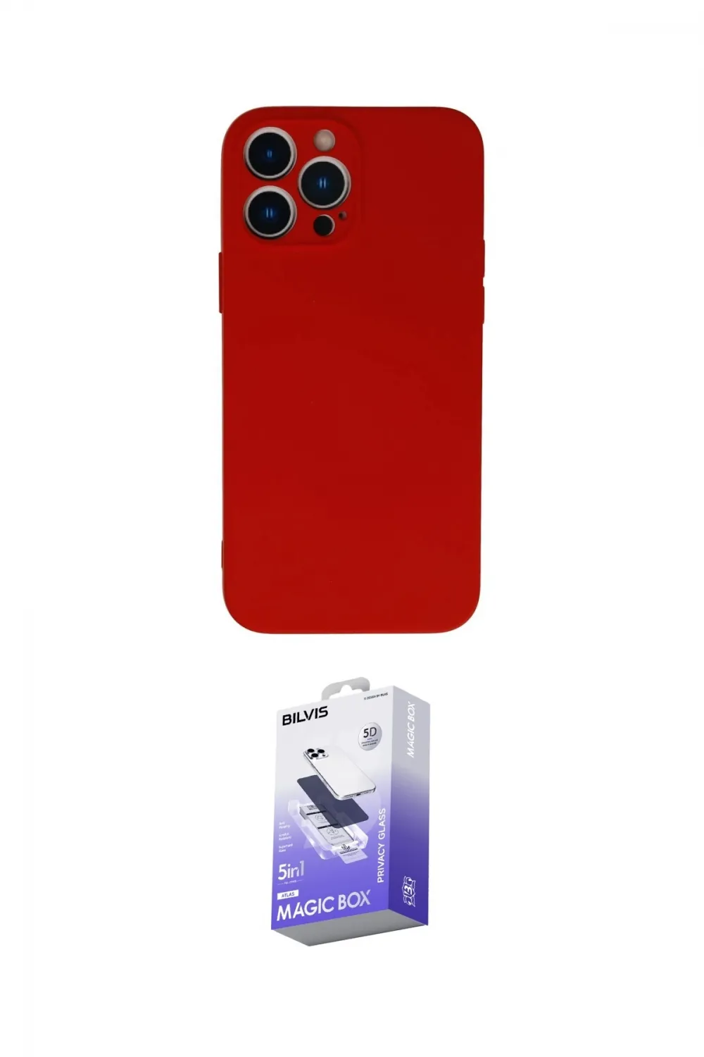ieg™ iPhone 13 Pro Max Kılıf Ahenk Serisi - Siyah Bilvis 5in1 5D Magic Hayalet Cam Ekran Koruyucu