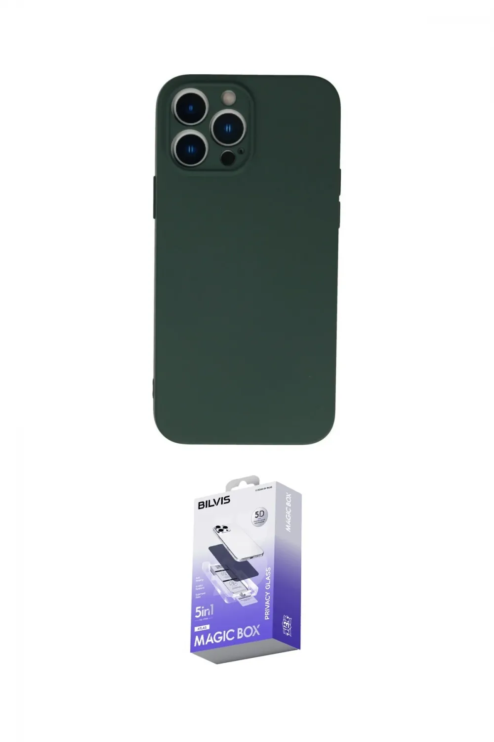 ieg™ iPhone 13 Pro Max Kılıf Ahenk Serisi - Siyah Bilvis 5in1 5D Magic Hayalet Cam Ekran Koruyucu