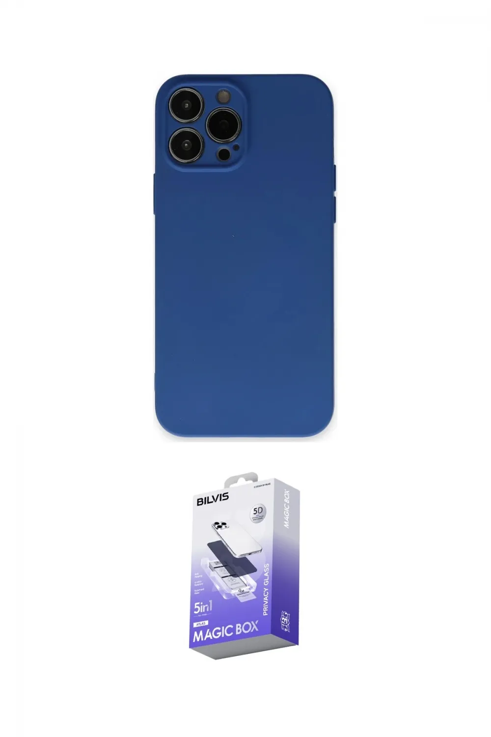 ieg™ iPhone 13 Pro Max Kılıf Ahenk Serisi - Siyah Bilvis 5in1 5D Magic Hayalet Cam Ekran Koruyucu