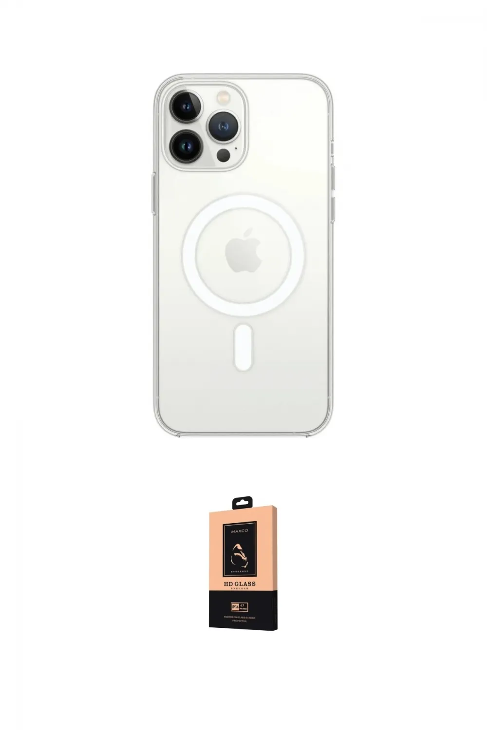 ieg™ iPhone 13 Pro Max Kılıf Ahenk Yansıma Prime - Şeffaf Maxco Cam Ekran Koruyucu