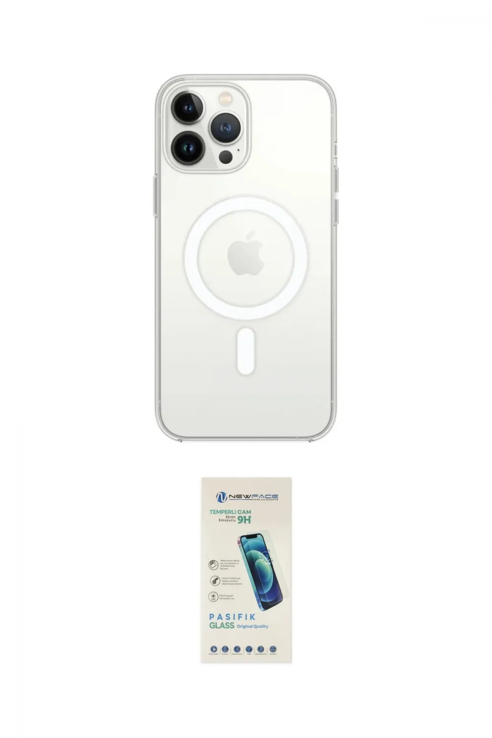 ieg™ iPhone 13 Pro Max Kılıf Ahenk Yansıma Prime - Şeffaf Pasifik Cam Ekran Koruyucu