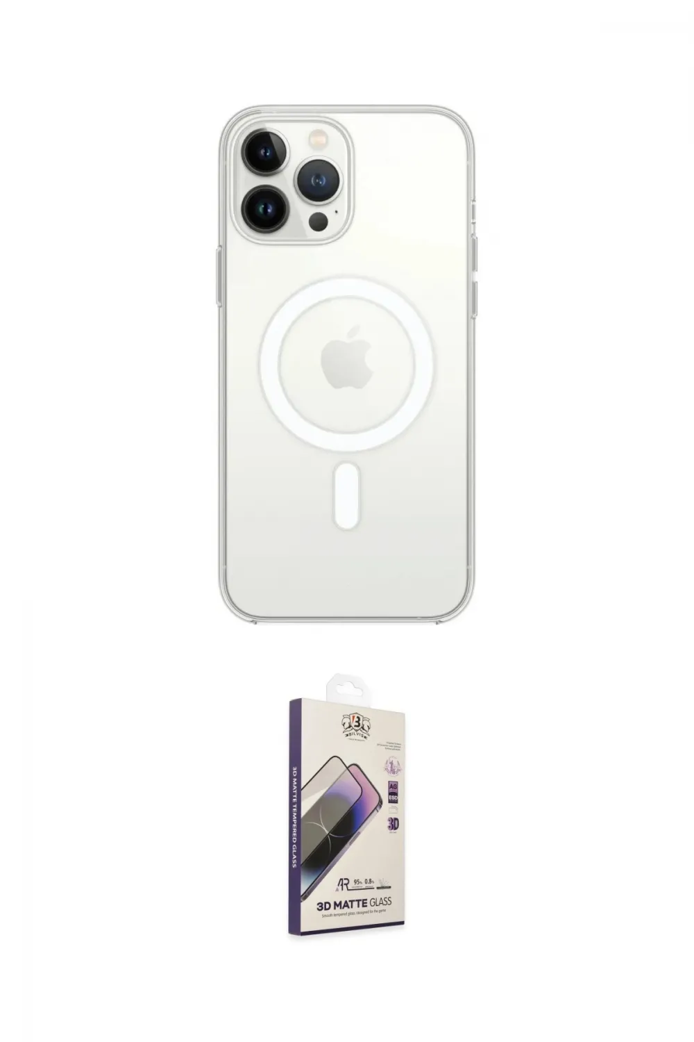 ieg™ iPhone 13 Pro Max Kılıf Ahenk Yansıma Prime - Siyah Bilvis 3D Mat Cam Ekran Koruyucu