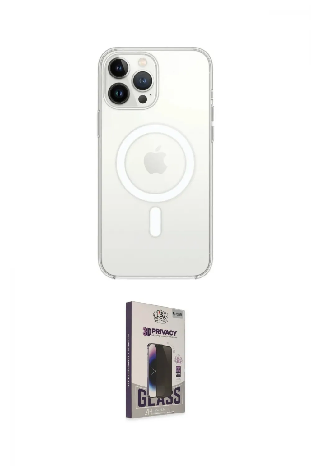 ieg™ iPhone 13 Pro Max Kılıf Ahenk Yansıma Prime - Siyah Bilvis Hayalet Cam Ekran Koruyucu