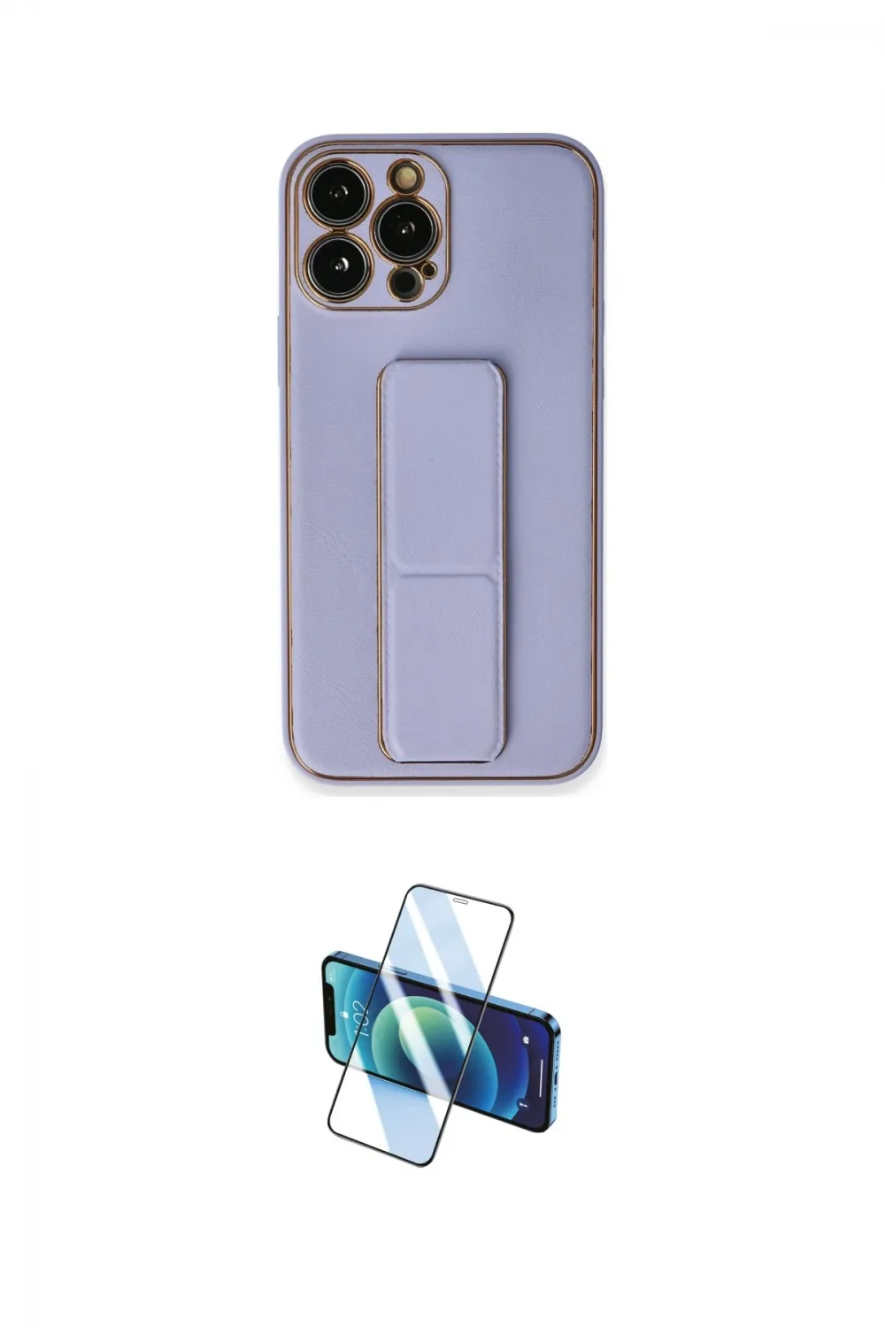 ieg™ iPhone 13 Pro Max Kılıf Akış Doku - Siyah 3D Antistatik Cam Ekran Koruyucu