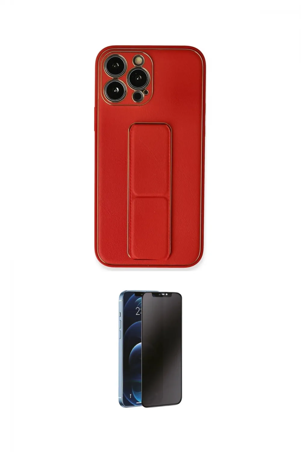 ieg™ iPhone 13 Pro Max Kılıf Akış Doku - Siyah 3D Antistatik Hayalet Cam Ekran Koruyucu