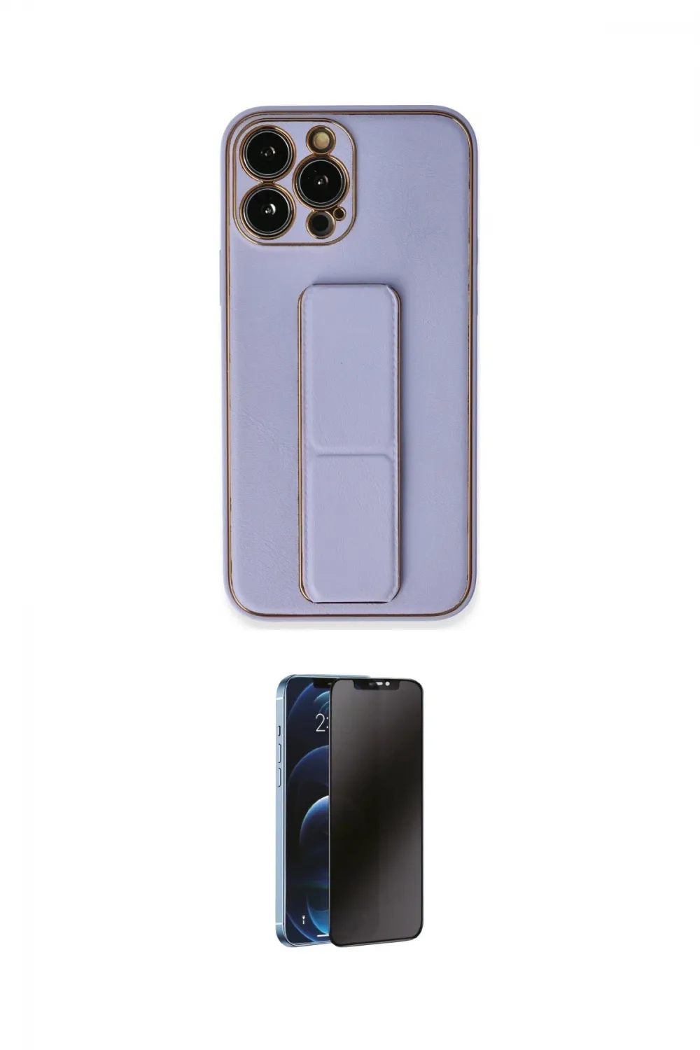 ieg™ iPhone 13 Pro Max Kılıf Akış Doku - Siyah 3D Antistatik Hayalet Cam Ekran Koruyucu