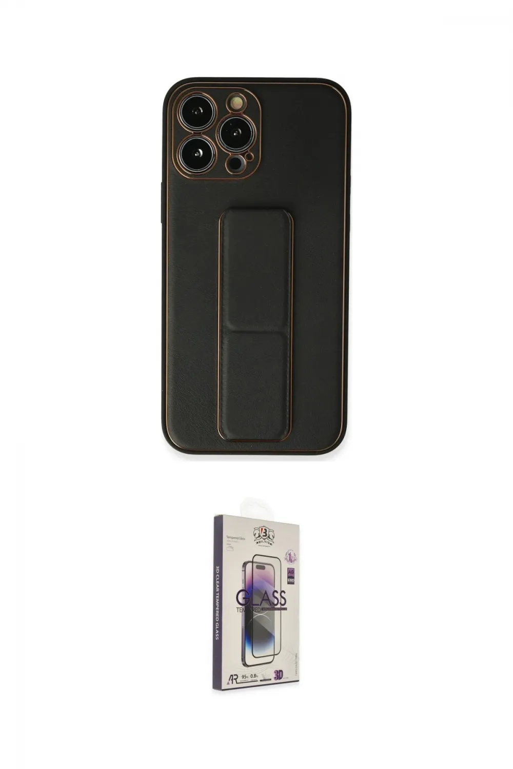 ieg™ iPhone 13 Pro Max Kılıf Akış Doku - Siyah Bilvis 3D Cam Ekran Koruyucu