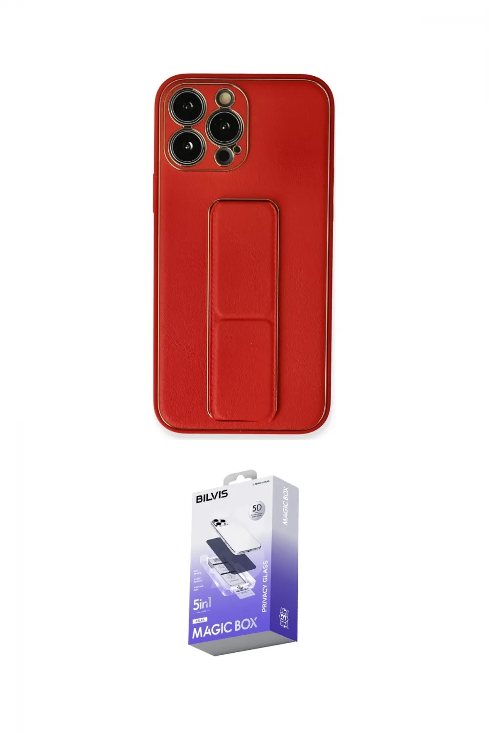 ieg™ iPhone 13 Pro Max Kılıf Akış Doku - Siyah Bilvis 5in1 5D Magic Hayalet Cam Ekran Koruyucu
