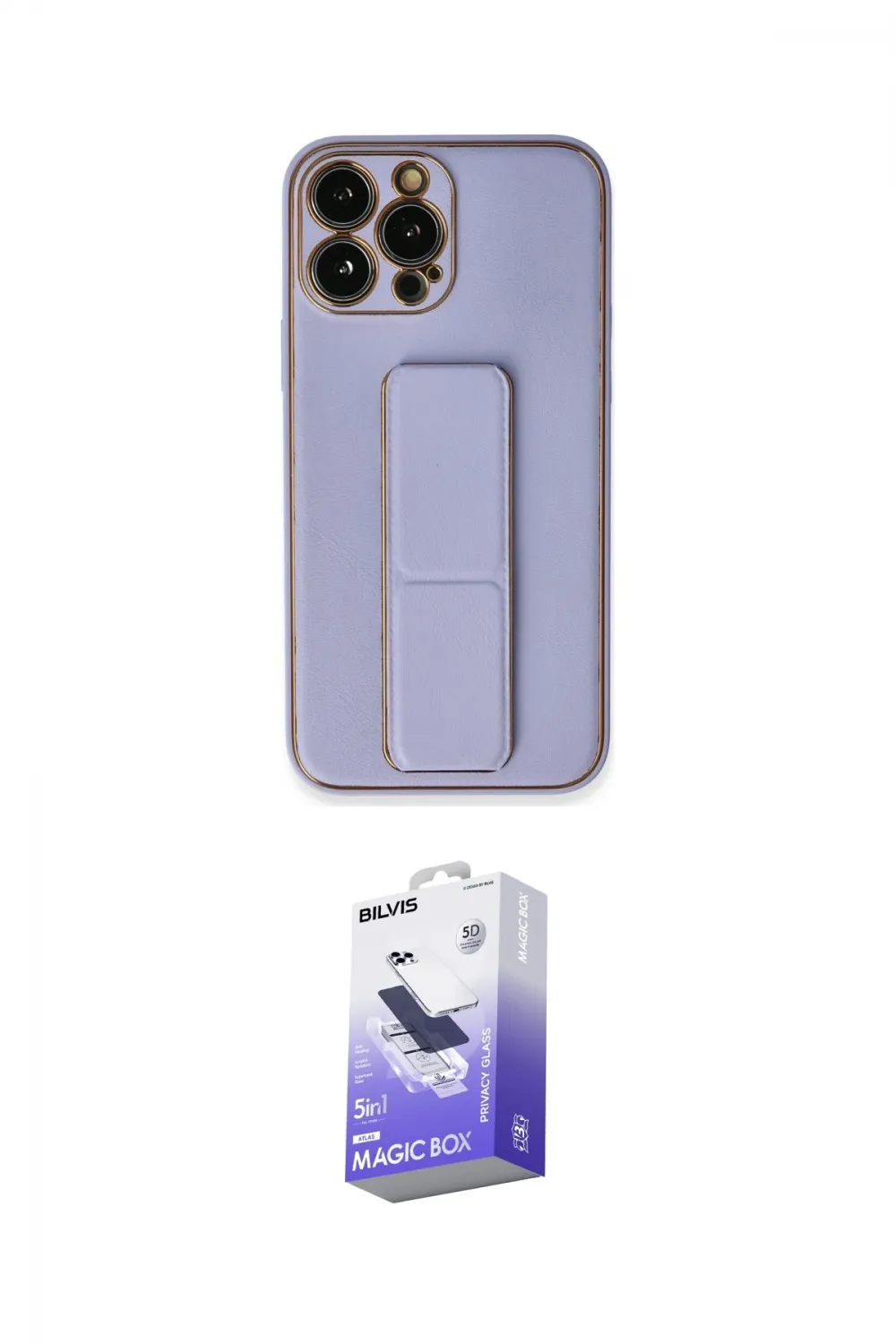 ieg™ iPhone 13 Pro Max Kılıf Akış Doku - Siyah Bilvis 5in1 5D Magic Hayalet Cam Ekran Koruyucu
