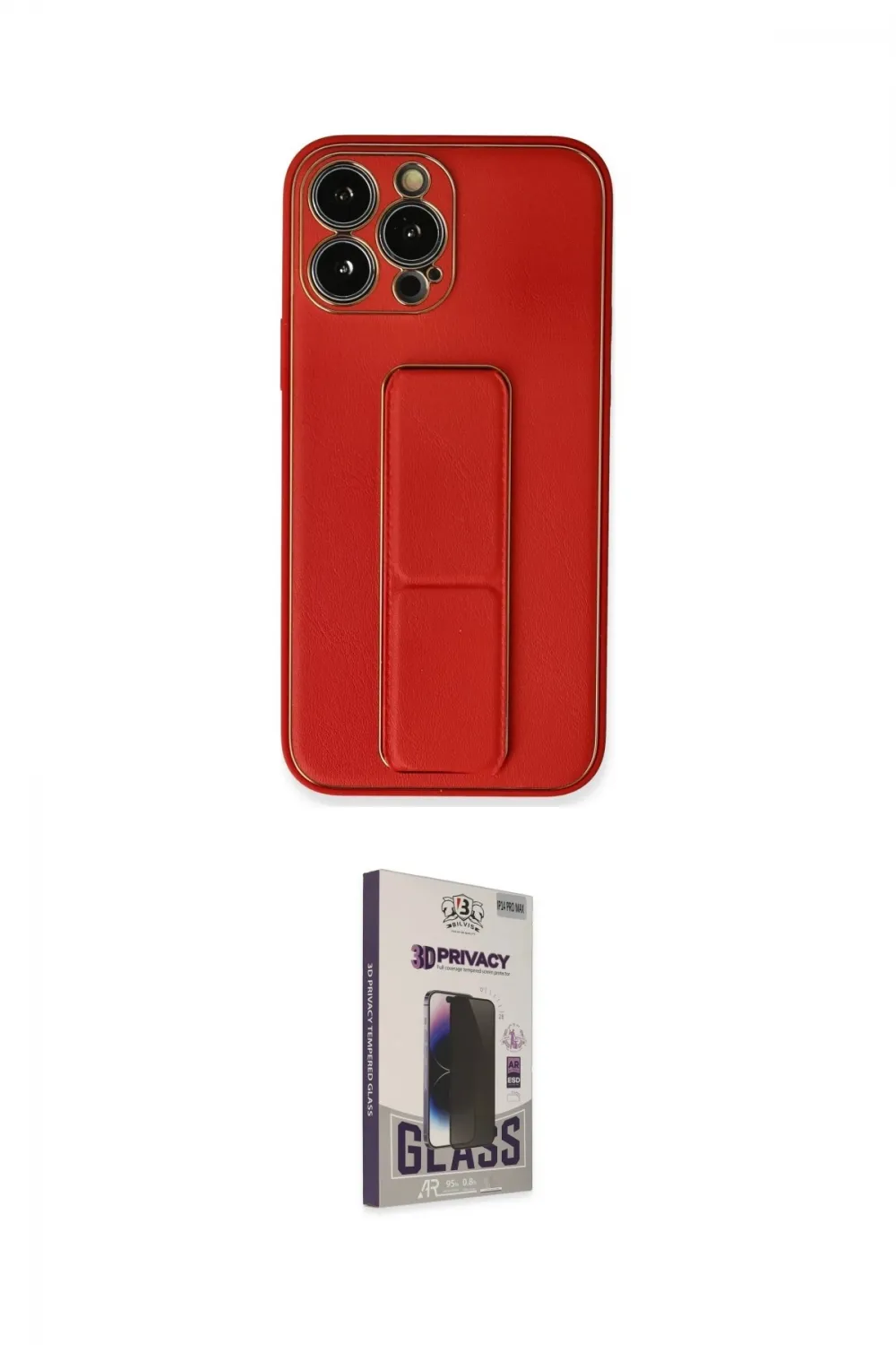 ieg™ iPhone 13 Pro Max Kılıf Akış Doku - Siyah Bilvis Hayalet Cam Ekran Koruyucu