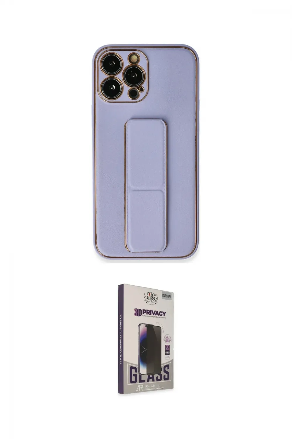 ieg™ iPhone 13 Pro Max Kılıf Akış Doku - Siyah Bilvis Hayalet Cam Ekran Koruyucu