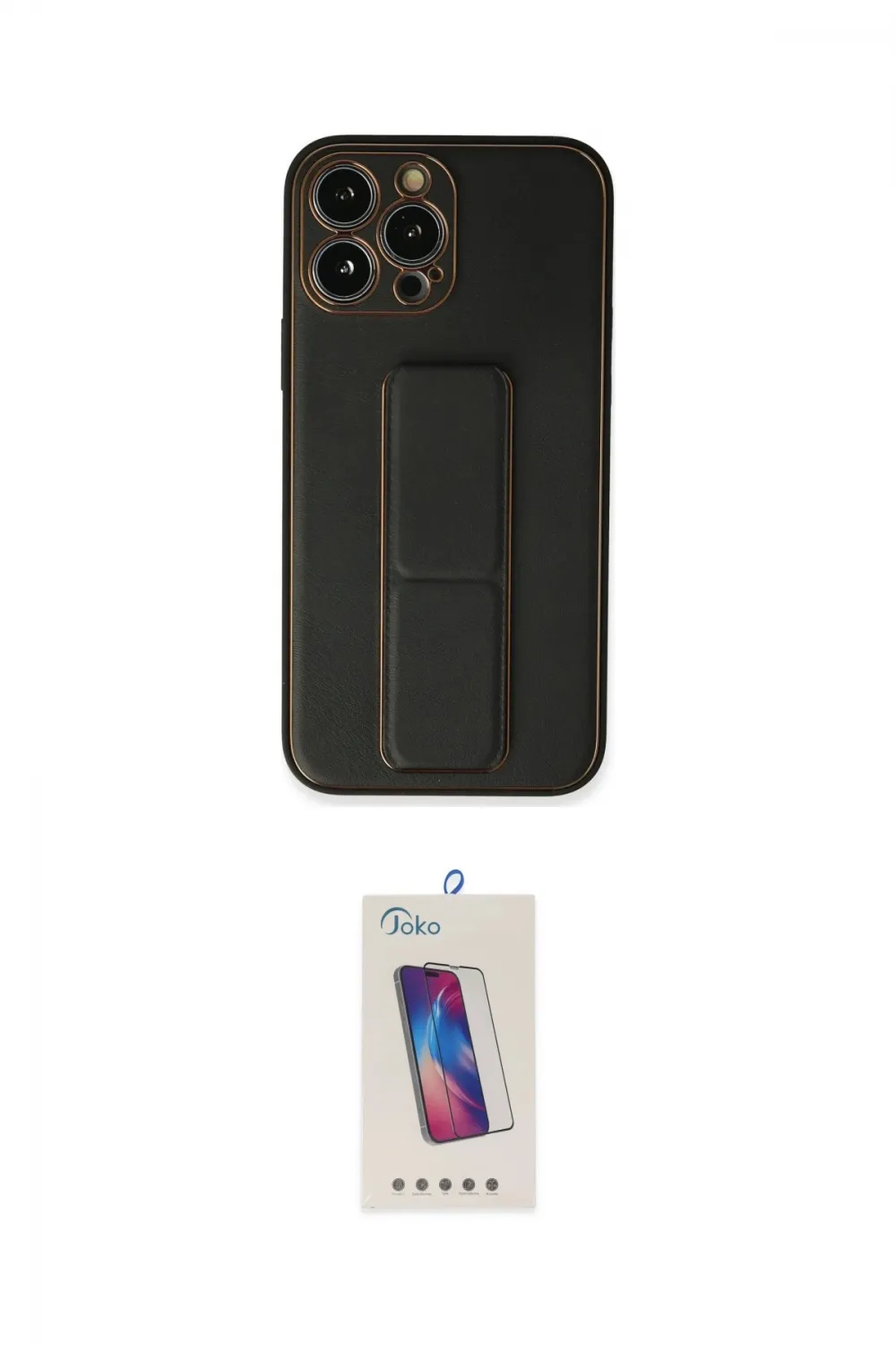 ieg™ iPhone 13 Pro Max Kılıf Akış Doku - Siyah Joko 5D Cam
